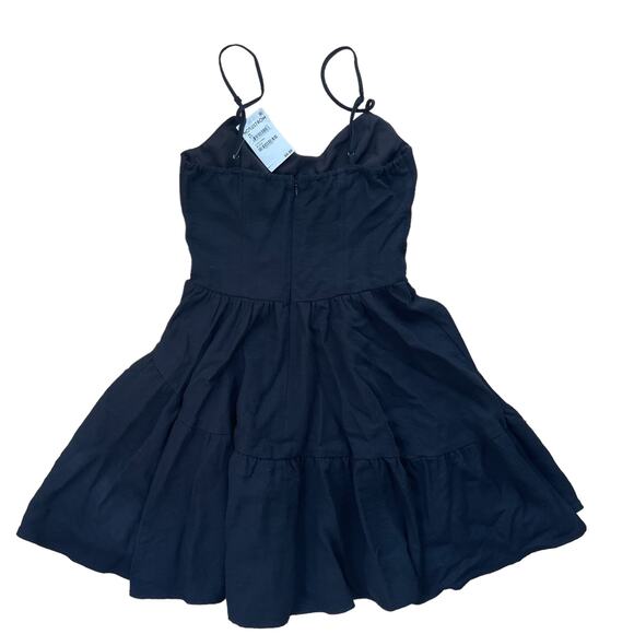 Open Edit Corset Fit & Flare Mini Dress Black Womens Size XS - Picture 4 of 6